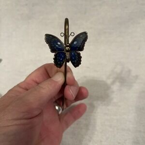 Vintage Goldtone Multi Color Blue Butterfly Bookmark